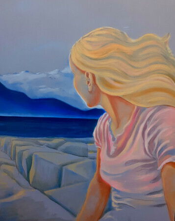 Girl Looking Out To Sea